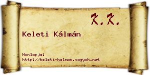 Keleti Kálmán névjegykártya