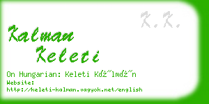 kalman keleti business card